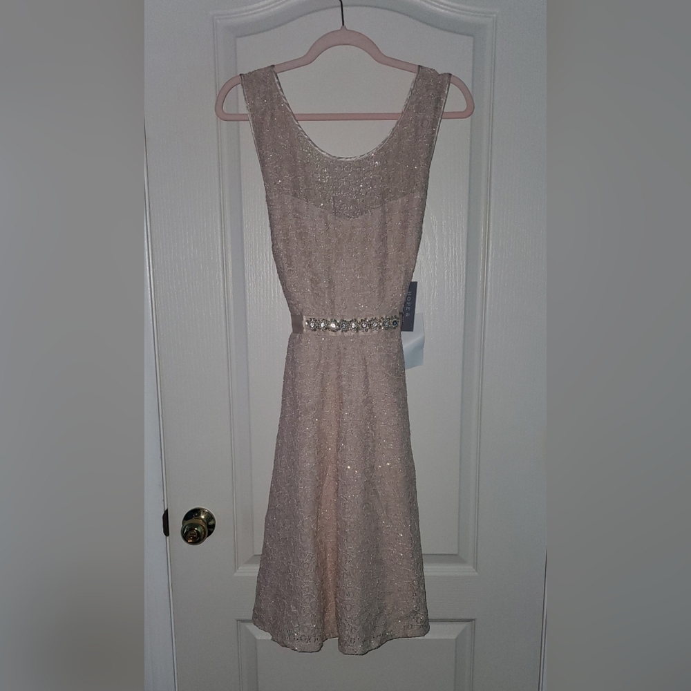 Elegant champagne glitter gold Sleeveless Dress